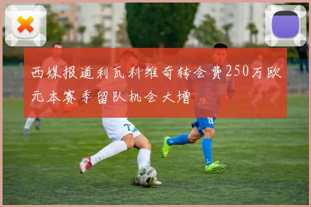 西媒报道利瓦科维奇转会费250万欧元本赛季留队机会大增